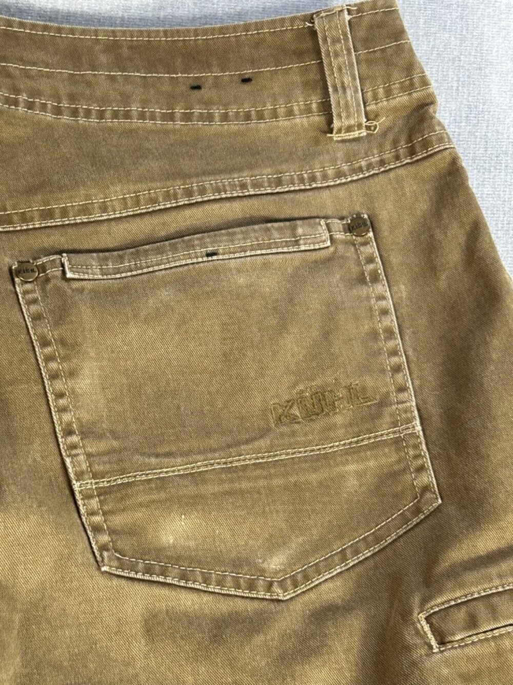 Kuhl Easy Rydr Brown Canvas Denim Pants Men's 40x30 Articulated Knees W/ FLAWS - Picture 15 of 16